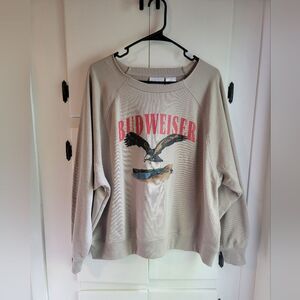 Budweiser Graphic Spellout Eagle Pullover Sweater xl